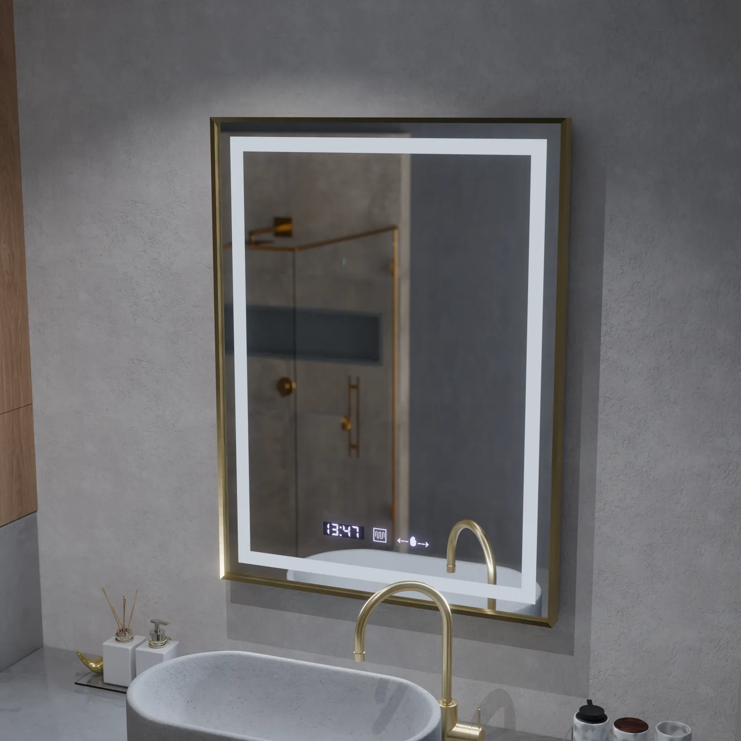 Alessandro Design Verite Royale Gold MotionGlow Marcello Oglinda LED 60x80cm