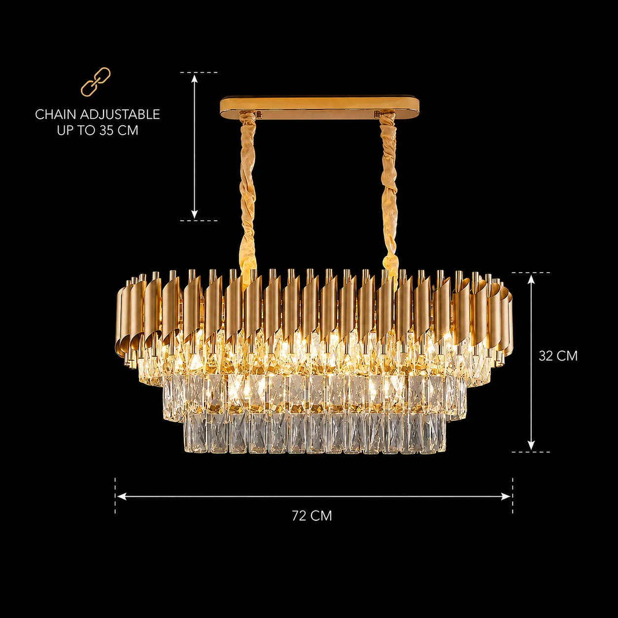 Alessandro Design VERSAILLES Regalis candelabru 10xE14 auriu 78cm