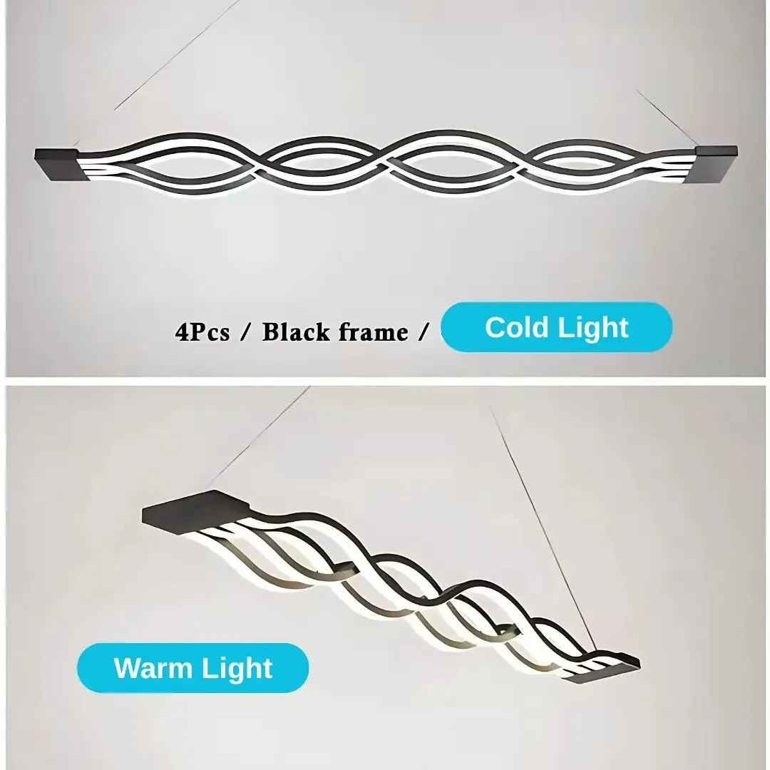 Alessandro Design WAVE lustra LED 89W neagra suspendata dimabila