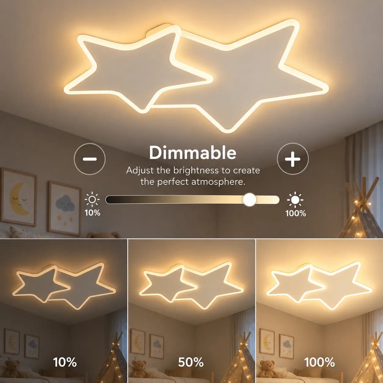 Alessandro Design Stars 49W lustra LED alba copii dimabila