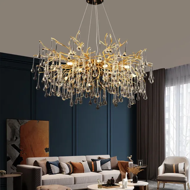 Alessandro Design Nebula Magno candelabru cristal auriu 60cm