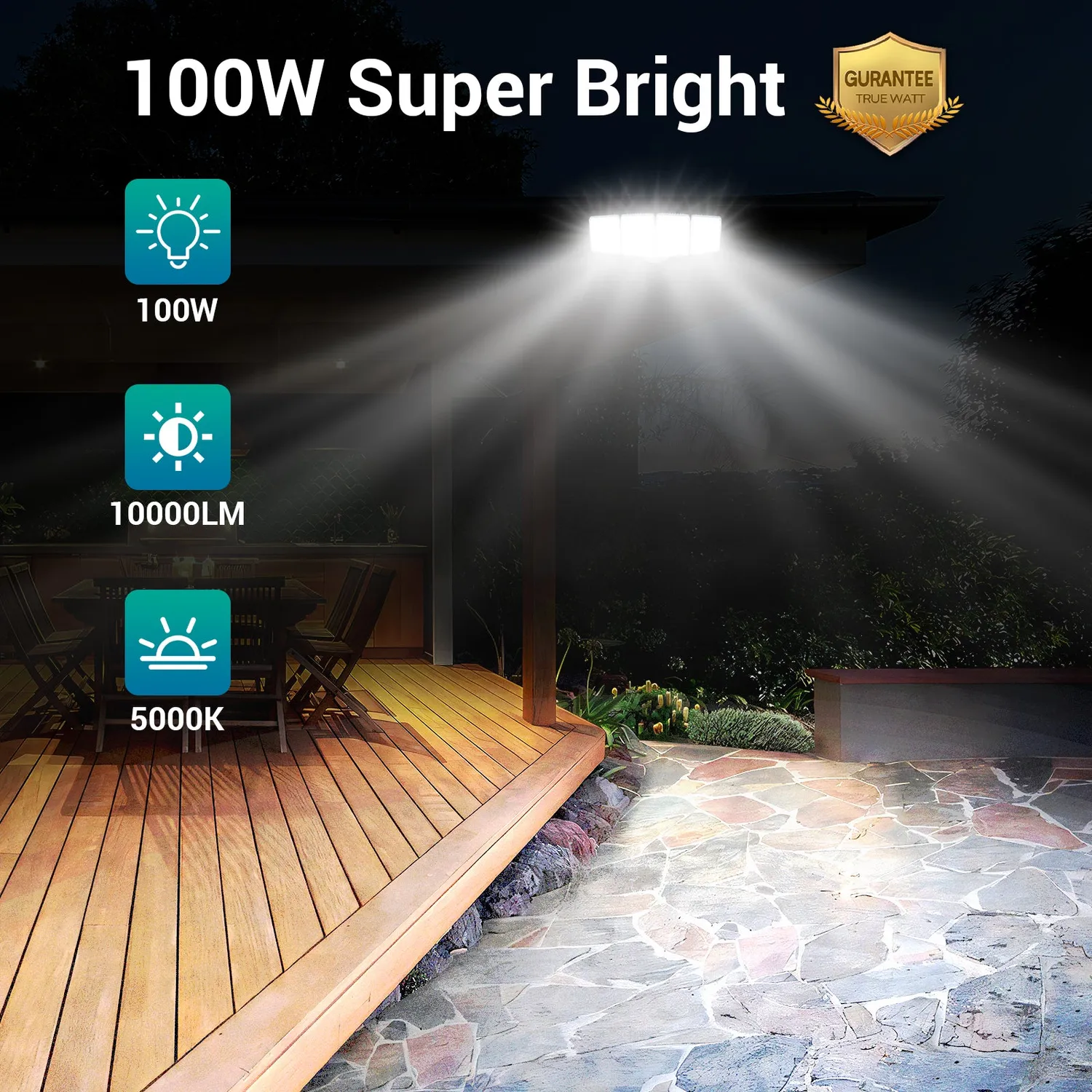 Ustellar 100W proiector LED exterior intrerupator 2 bucati