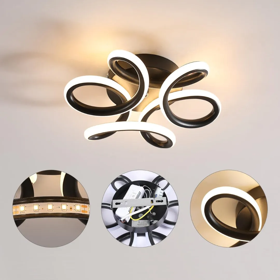 Alessandro Design VERTEX HELIX lustra LED neagra 65W