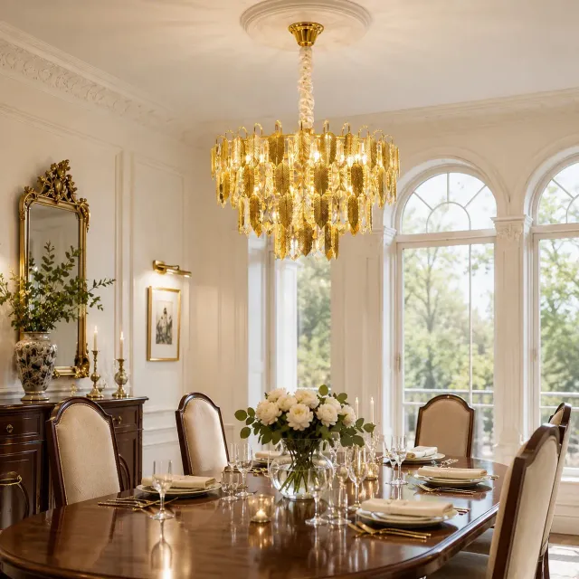 Alessandro Design Venaria candelabru cristal 8xE14 auriu 50cm
