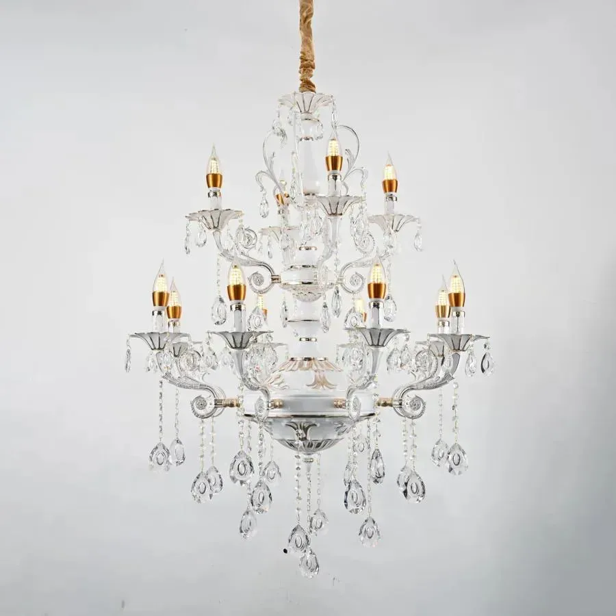 Alessandro Design Bruhier candelabru cristal E14 alb auriu D75