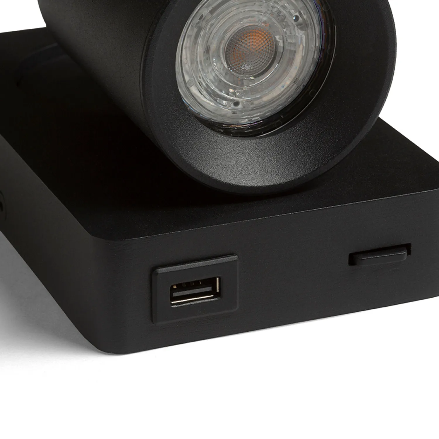 Rendl Voltera aplica perete GU10 USB negru