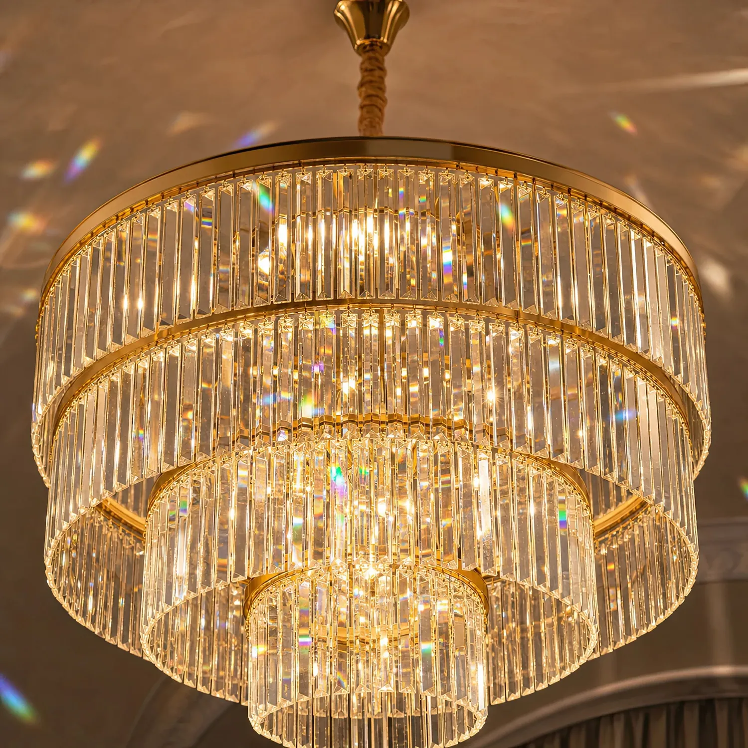Alessandro Design CHAMBORD Nobile candelabru cristal auriu mat