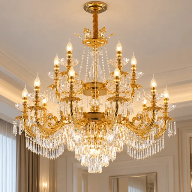 Alessandro Design candelabru cristal 19xE14 D95cm auriu