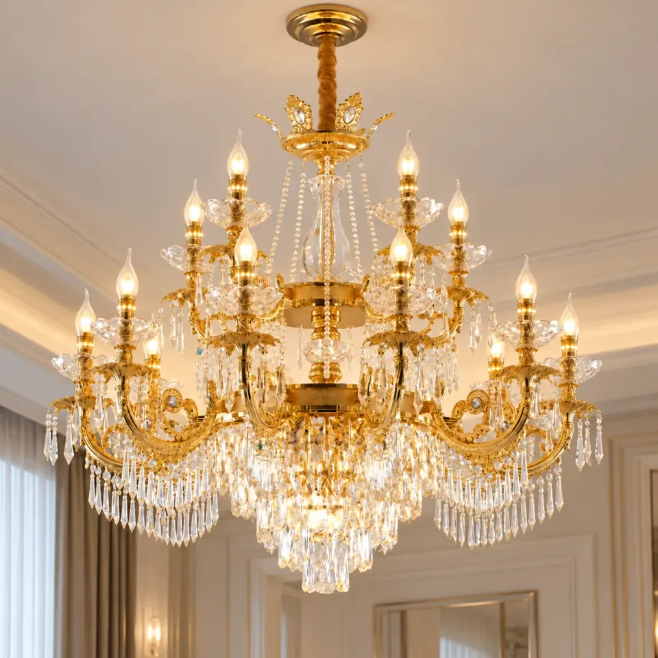 Alessandro Design candelabru cristal 19xE14 D95cm auriu