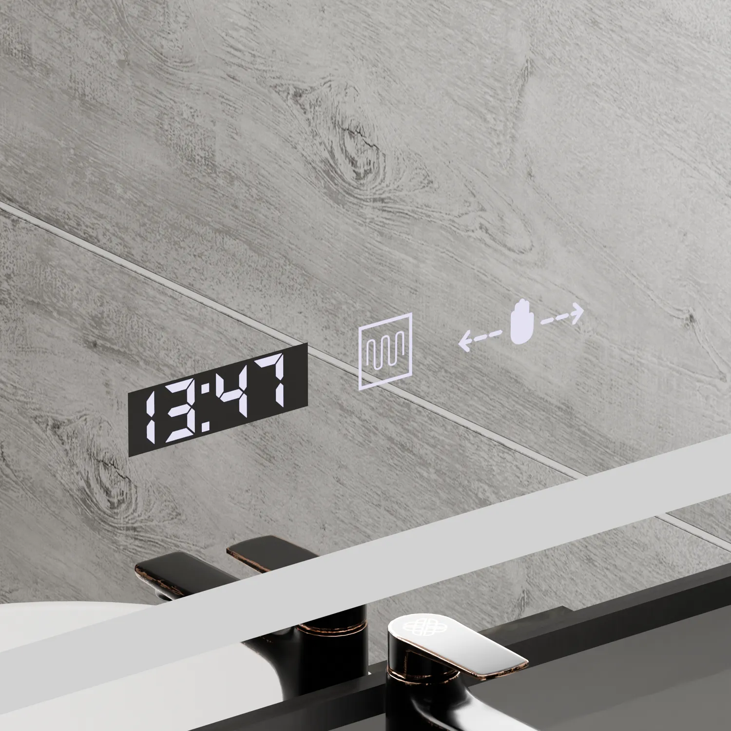Alessandro Design Verite Majeste Noir oglinda LED 50x70 neagra