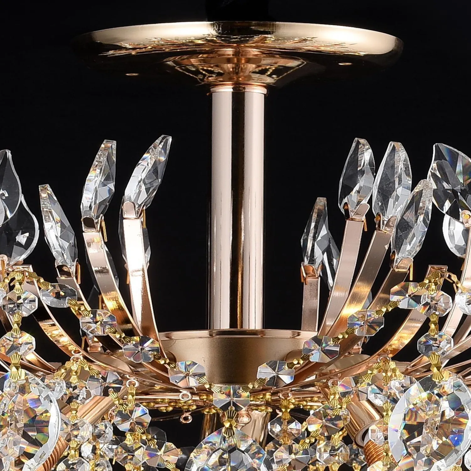 Alessandro Design Palermo Eleganza 5xE14 candelabru cristal auriu 50cm