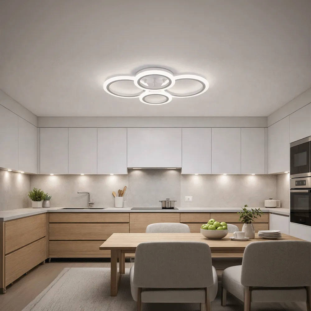 Alessandro Design Betty 43W lustra LED alba 4 cercuri dimabila