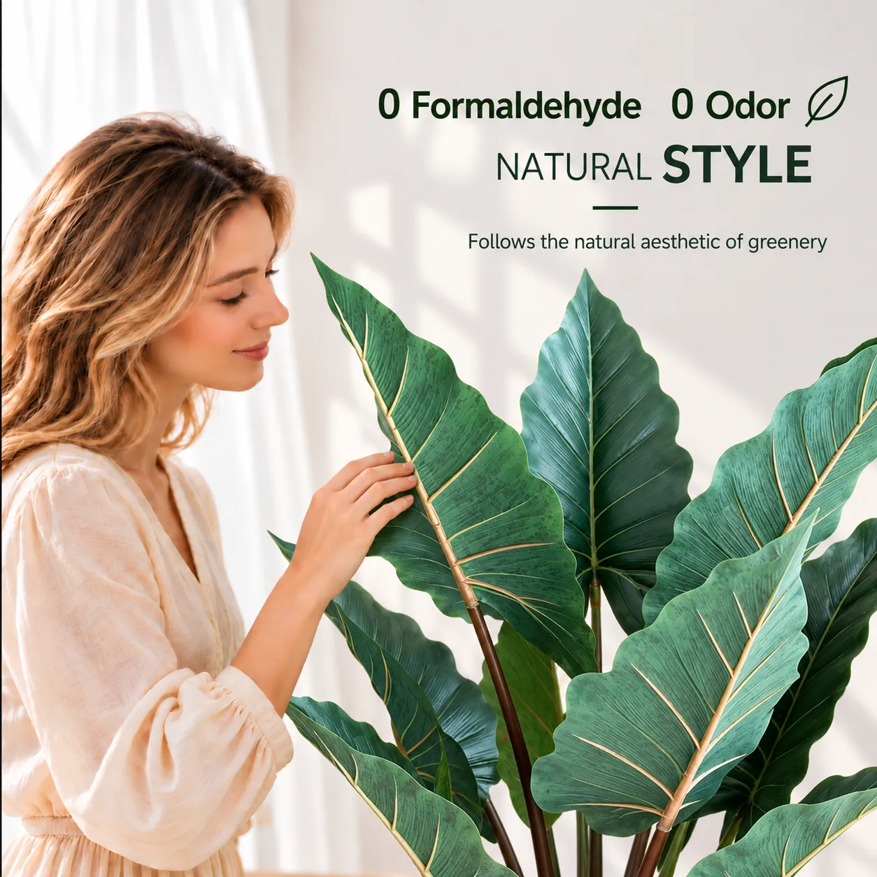 Alessandro Design Alocasia planta artificiala 100cm verde