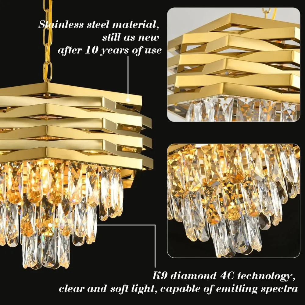 Alessandro Design HEXA Candelabru Cristal Auriu 30cm 3xE14