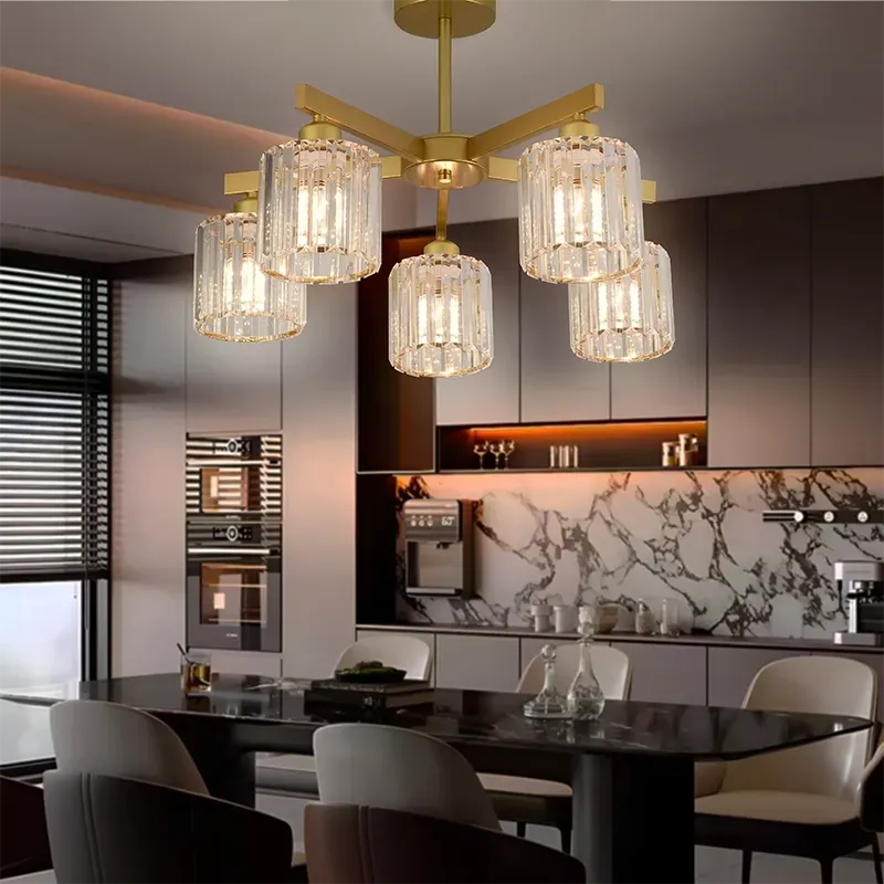Alessandro Design LC110/5GD lustra 5xE27 aurie cu cristal