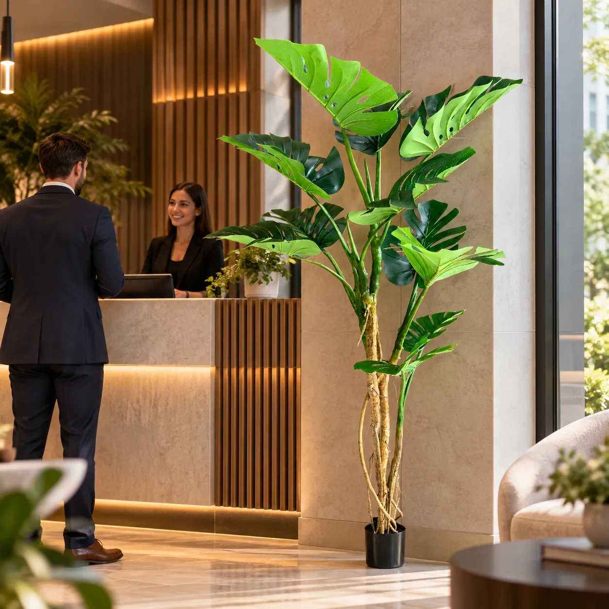 Alessandro Design Monstera plantă artificială verde 190cm 12 frunze