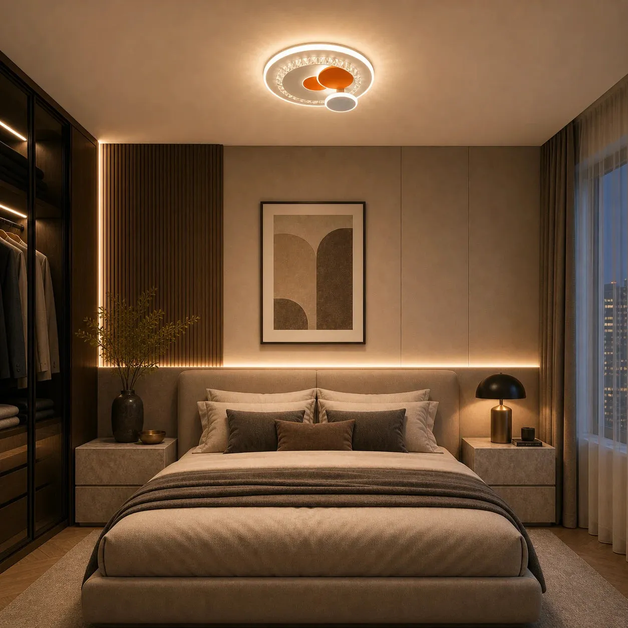 Alessandro Design HelioX lustra LED 40W alba 4 cercuri