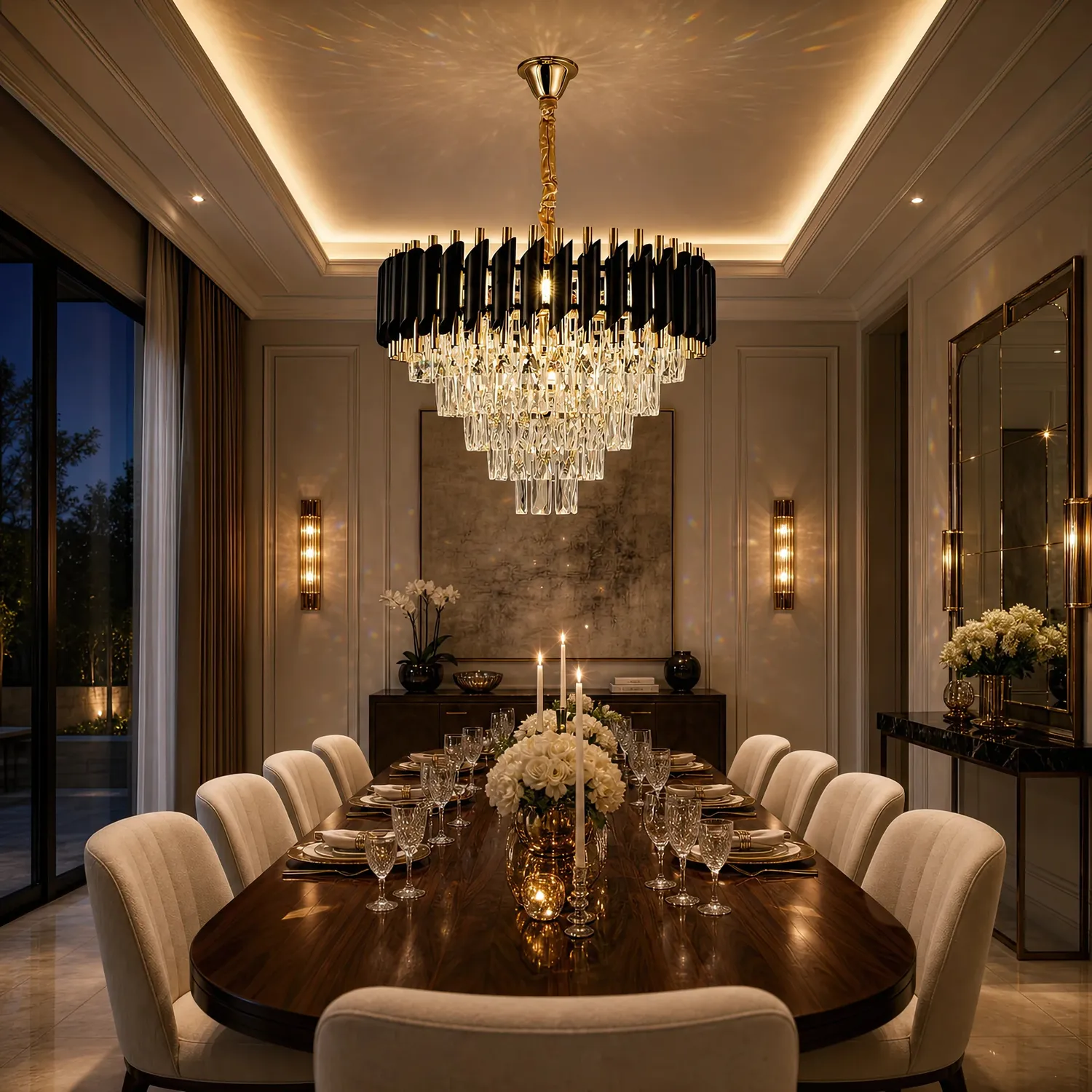 Alessandro Design Versailles Elegance candelabru cristal auriu 8xE14