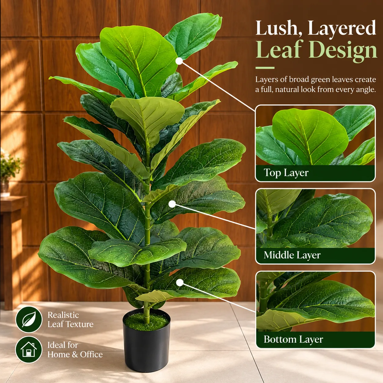 Alessandro Design smochin planta artificiala 70 cm verde cu ghiveci