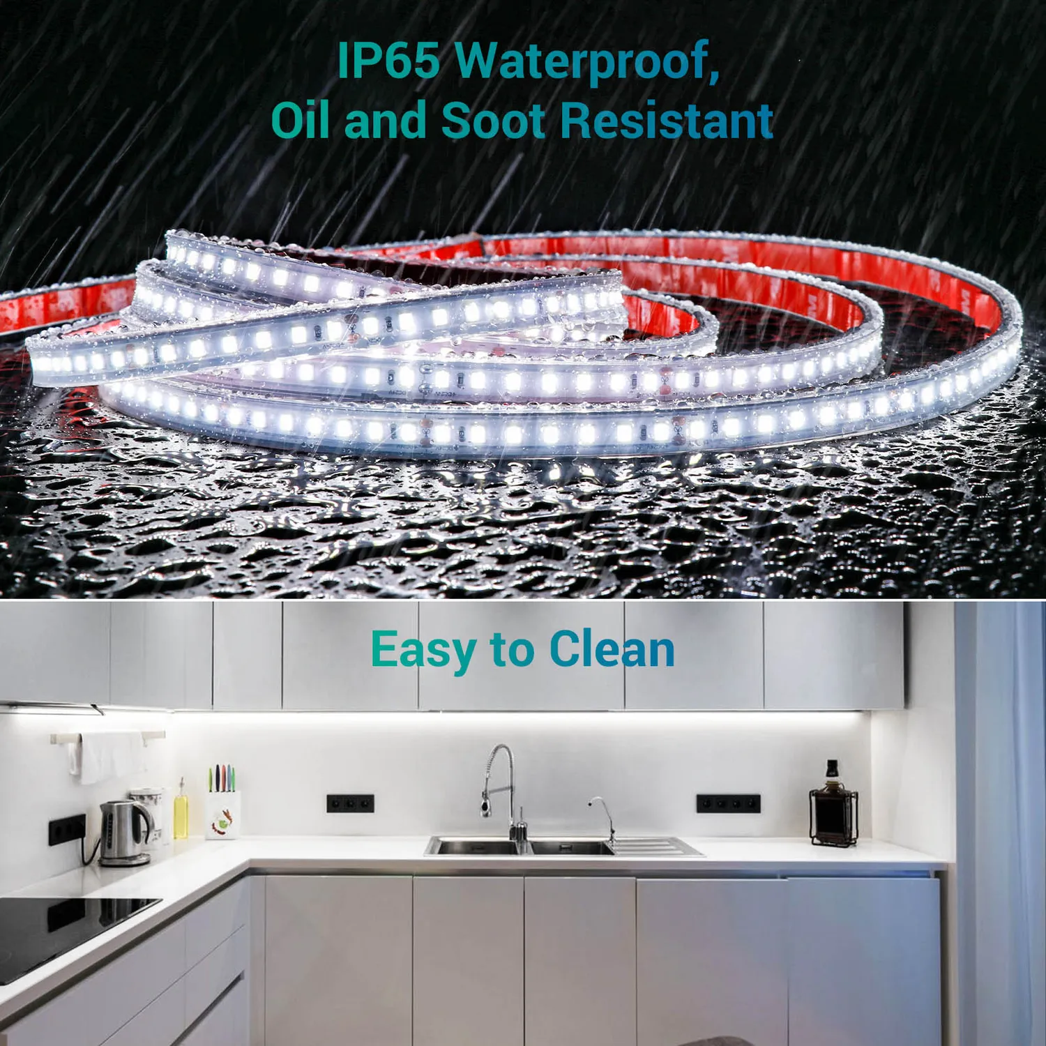 Ustellar banda LED alba exterior IP65 5m lumina rece