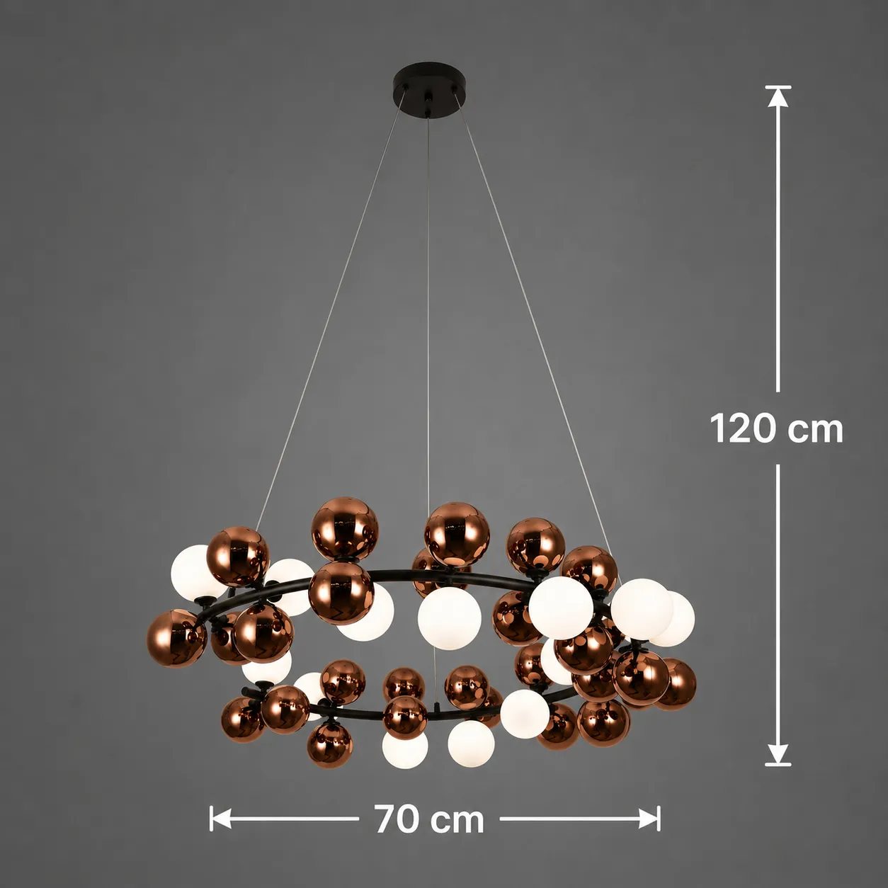 Alessandro Design Barro Regalis lustra D70cm 10xG9 rose gold