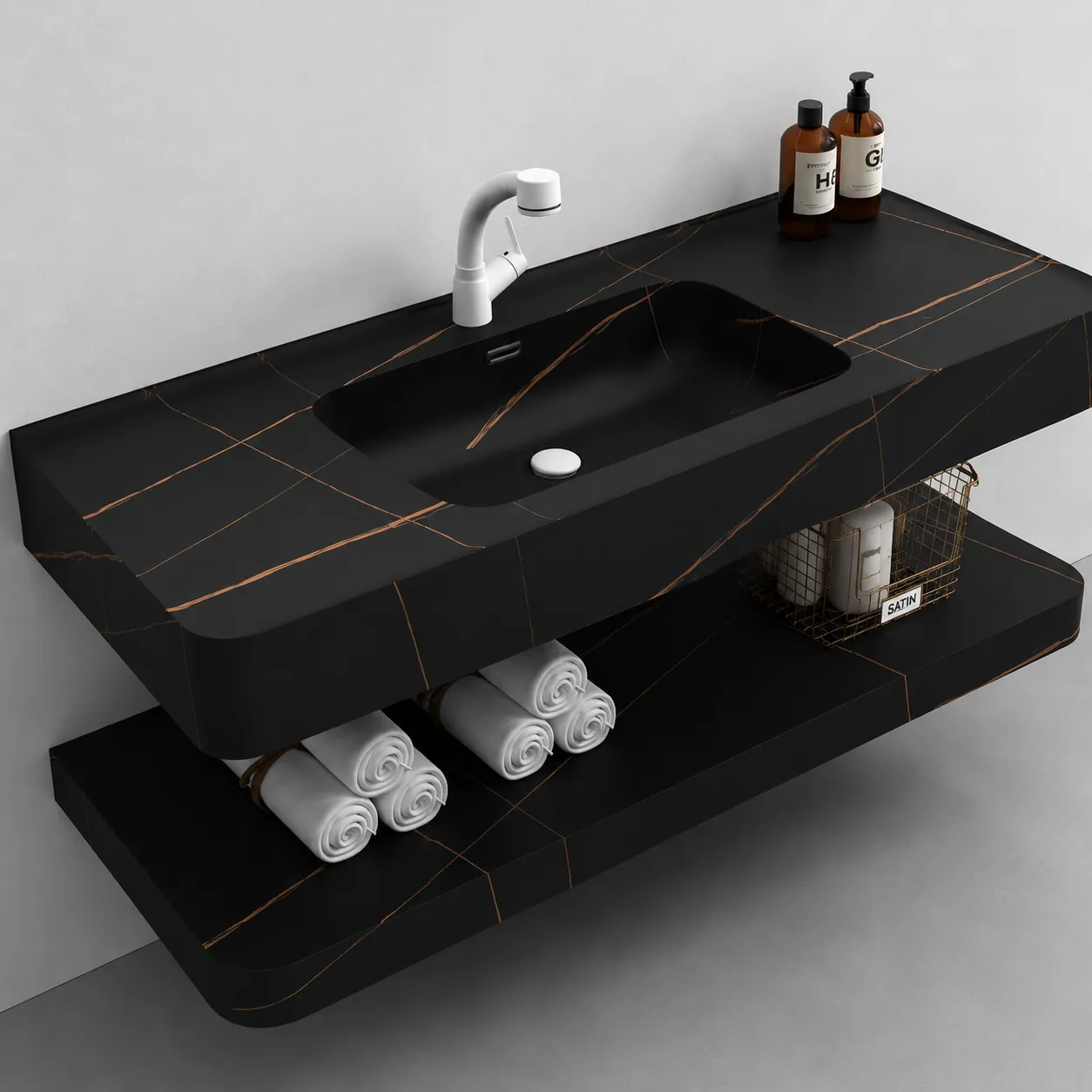 Alessandro Design KRISS set mobilier baie 60 cm negru