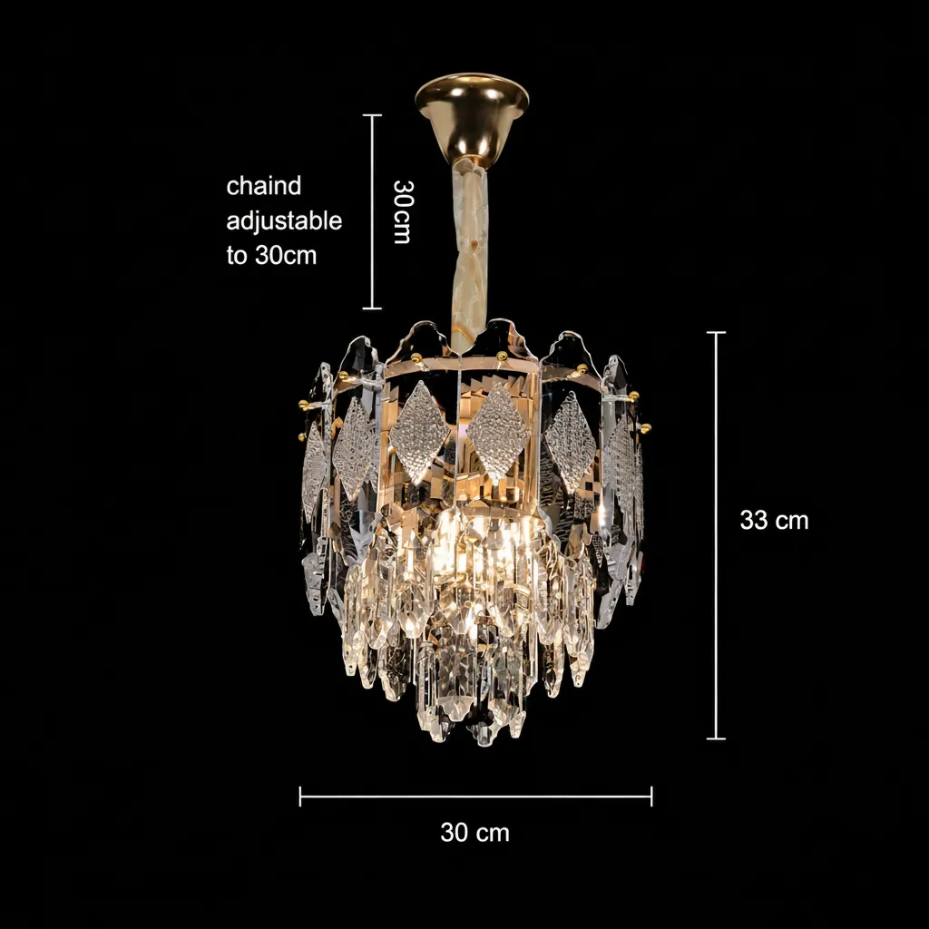 Alessandro Design Velvet Petito lustra cristal 3xE14 aurie 30 cm