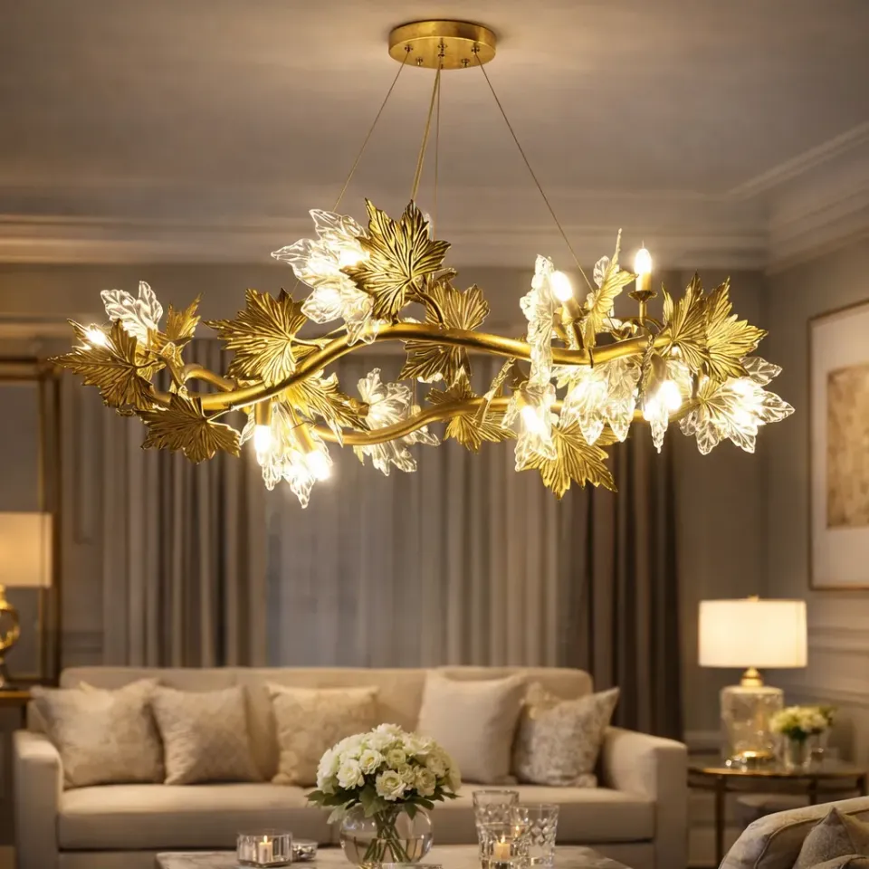 Alessandro Design Leafora Regalis candelabru auriu 80 cm 8xE14