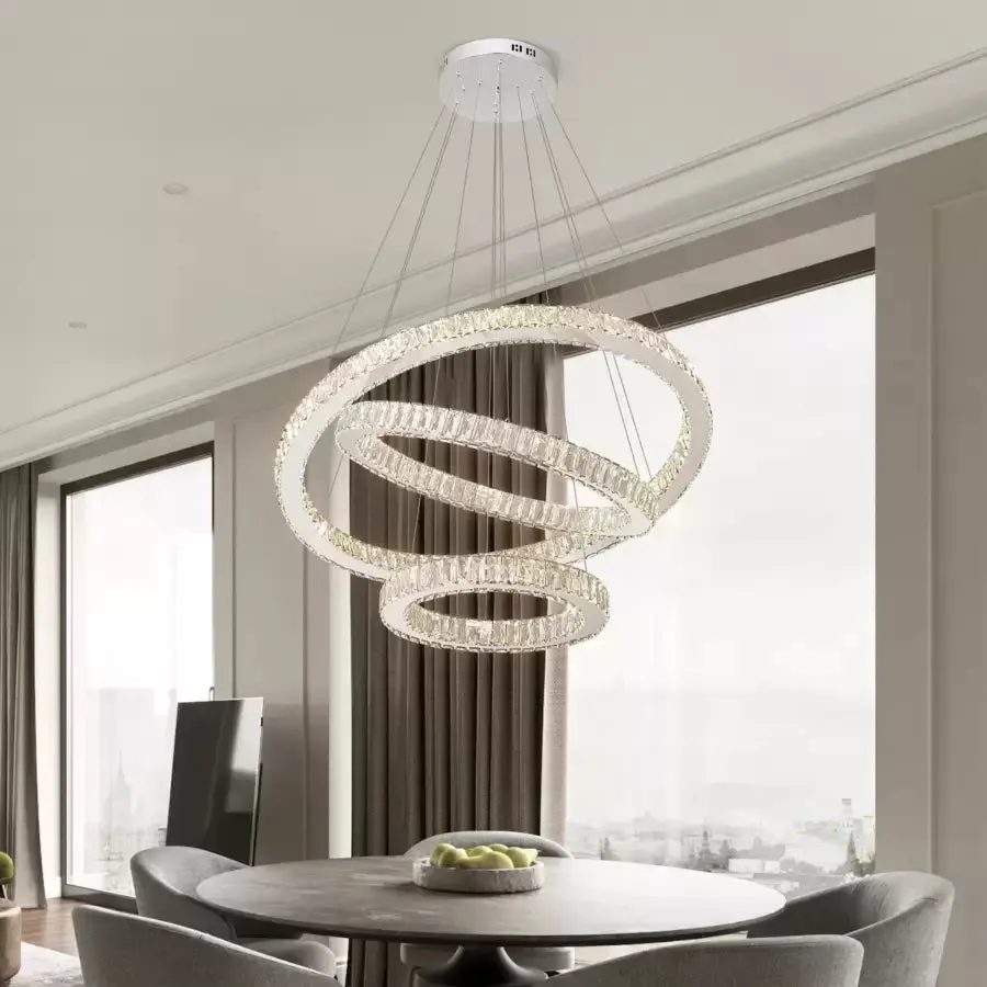 Alessandro Design Cayden lustra LED 200W crom 3 cercuri