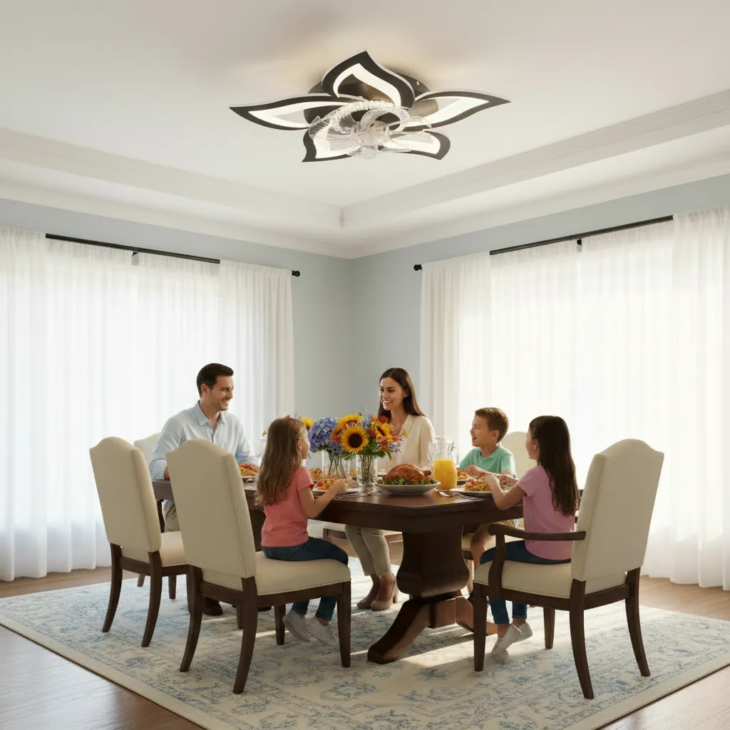 Alessandro Design ANEMO lustră LED ventilator neagră D85cm 49W