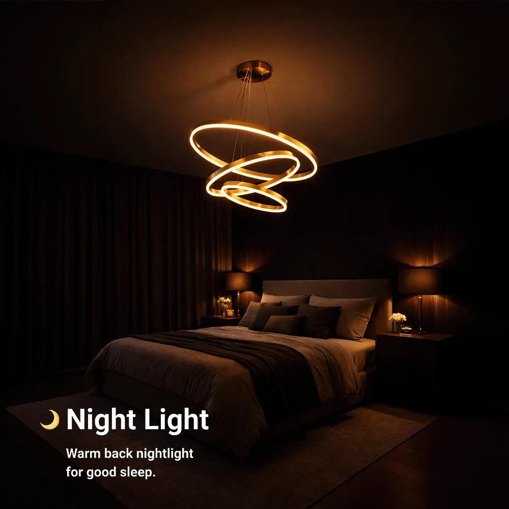 Alessandro Design ELIZABETH lustra LED 85W aurie 3 cercuri