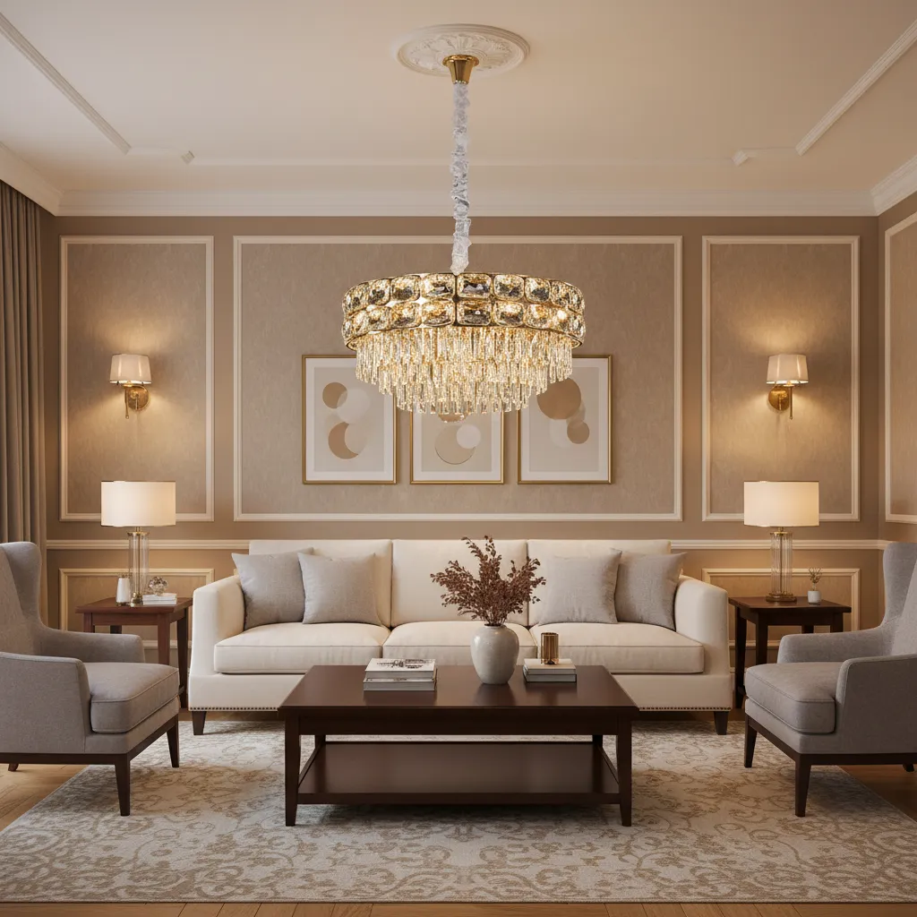 Alessandro Design LUCENT Eleganza 9xE14 candelabru cristal auriu 50cm