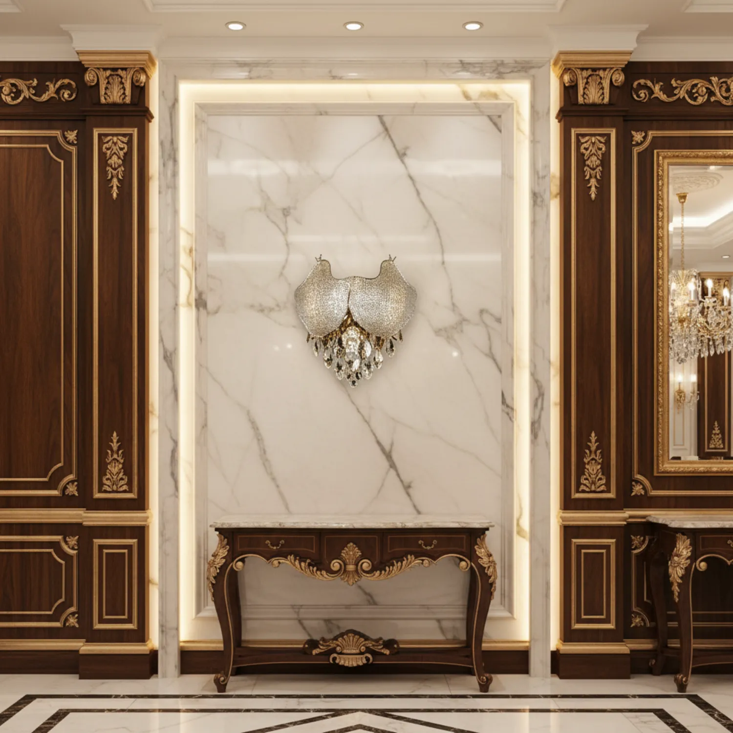Alessandro Design Luxe candelabru cristal 3xE14 auriu 30cm