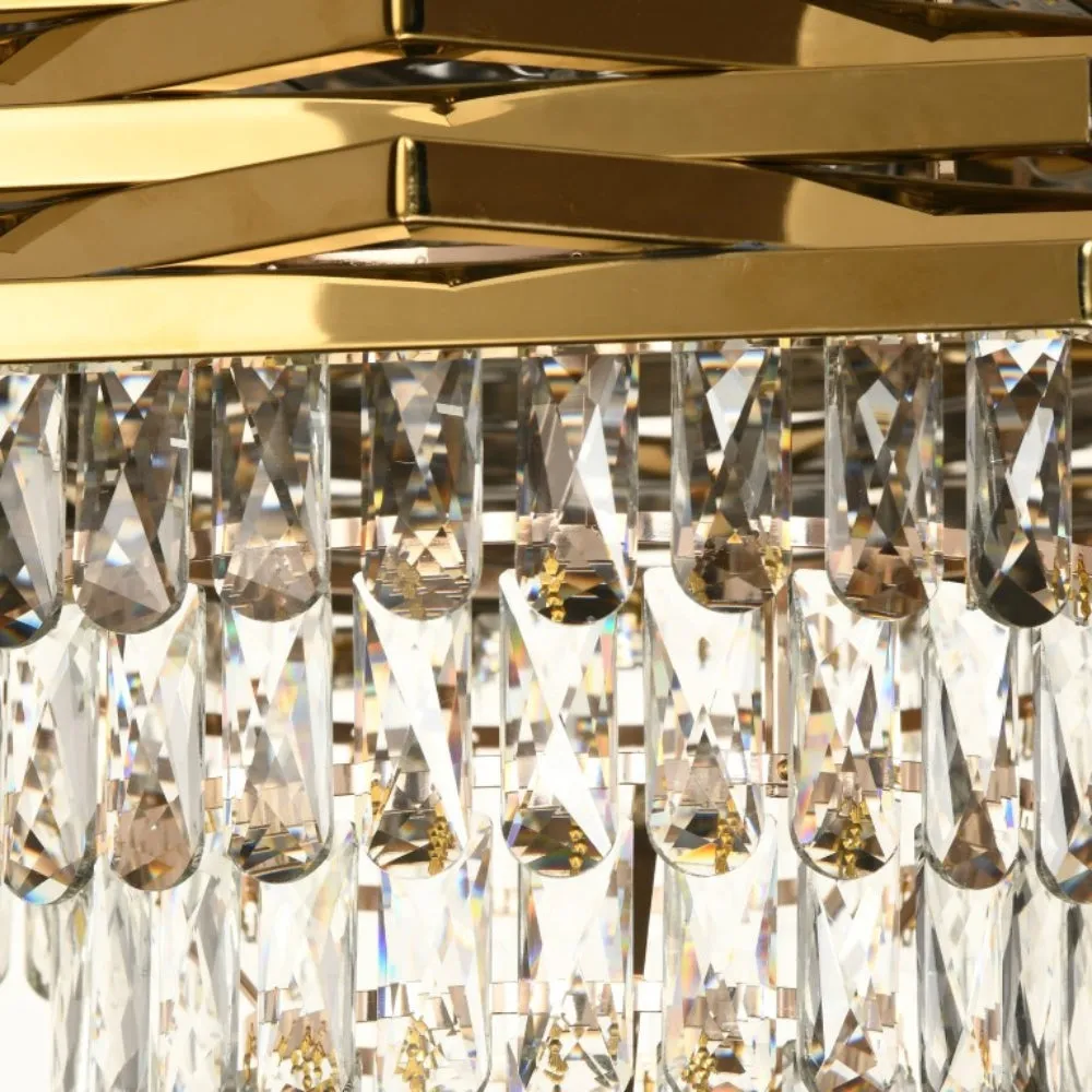 Alessandro Design HEXA Candelabru Cristal Auriu 30cm 3xE14