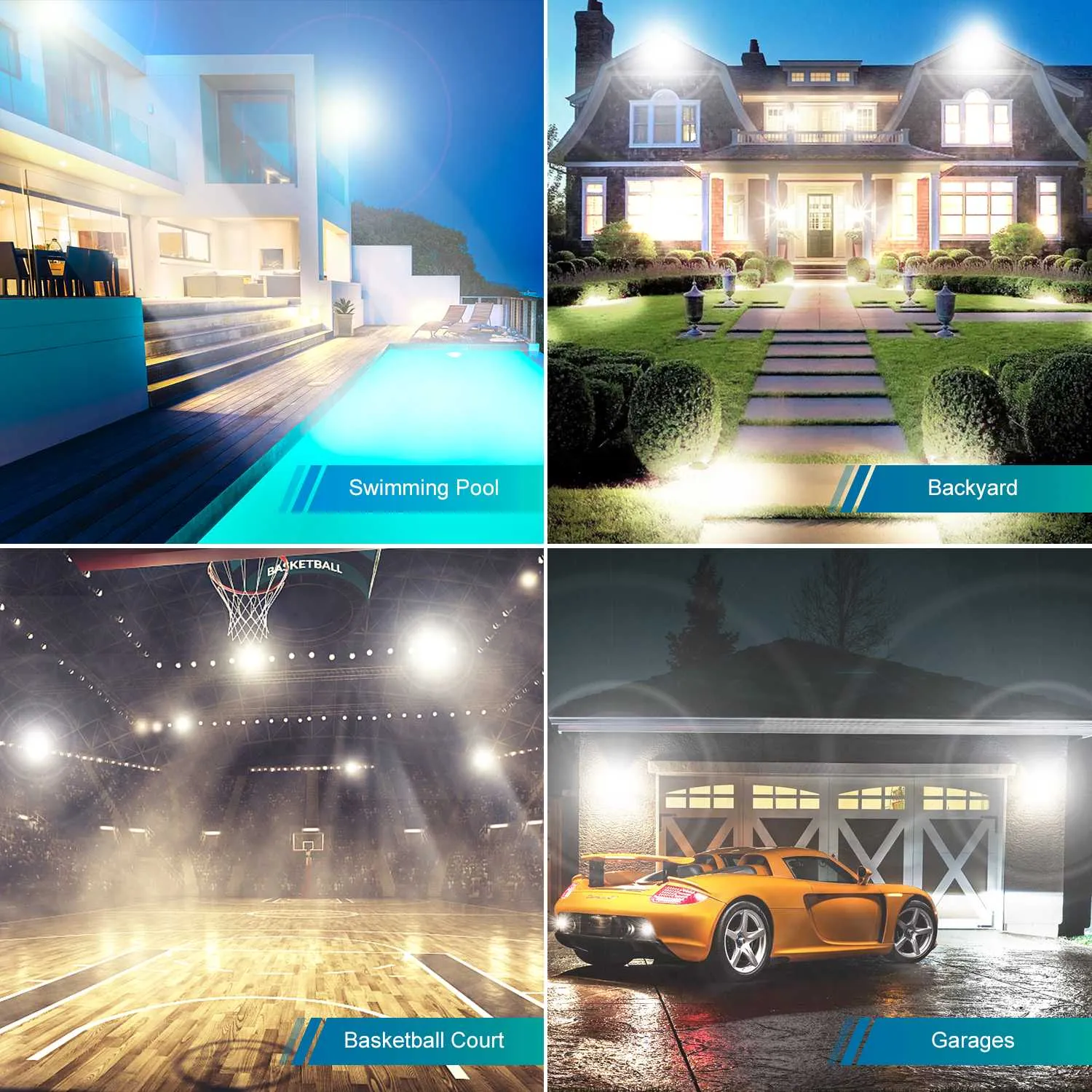 Ustellar 80W proiector LED alb daylight 5000K set 3 bucati