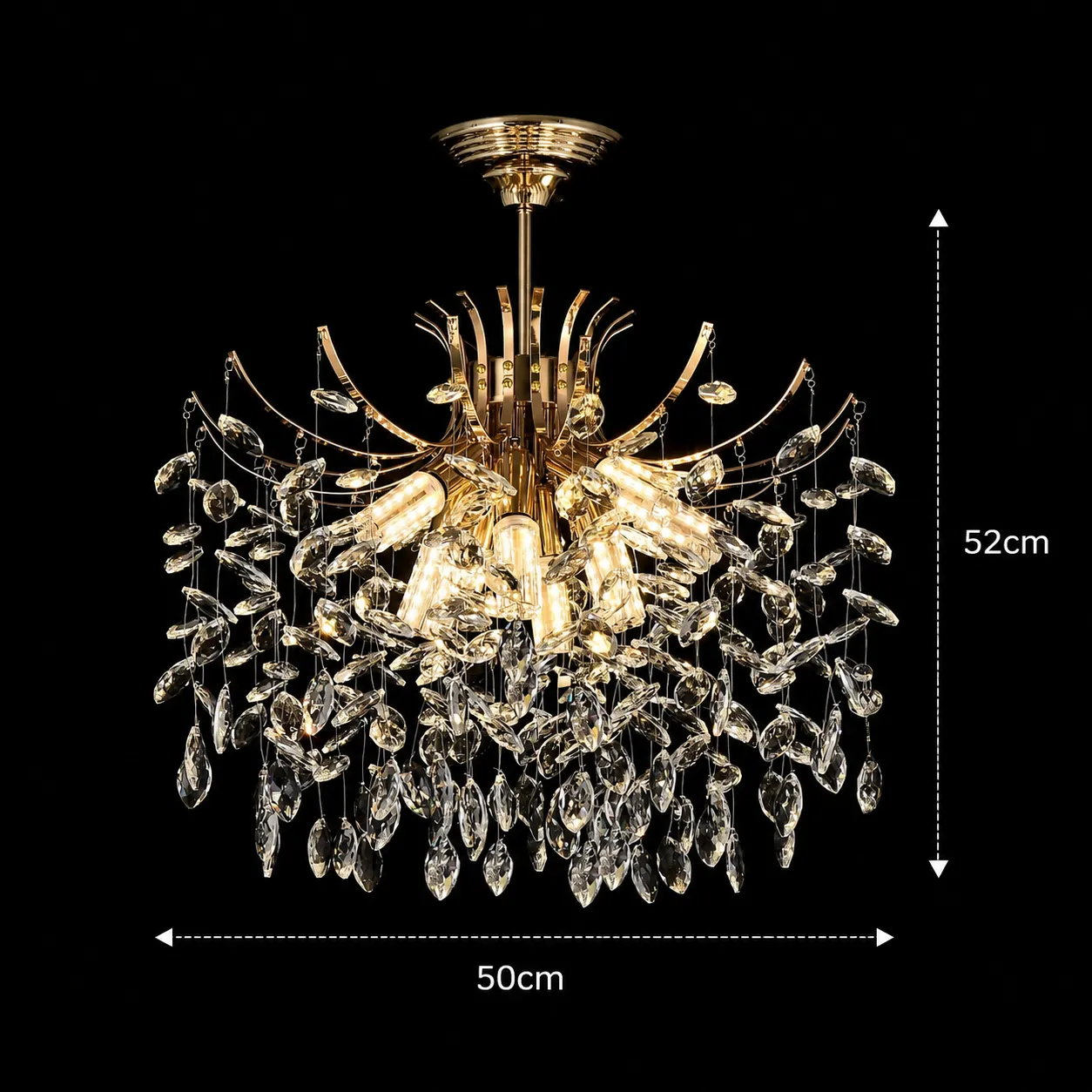 Alessandro Design PROWES Eleganza candelabru cristal auriu D50cm