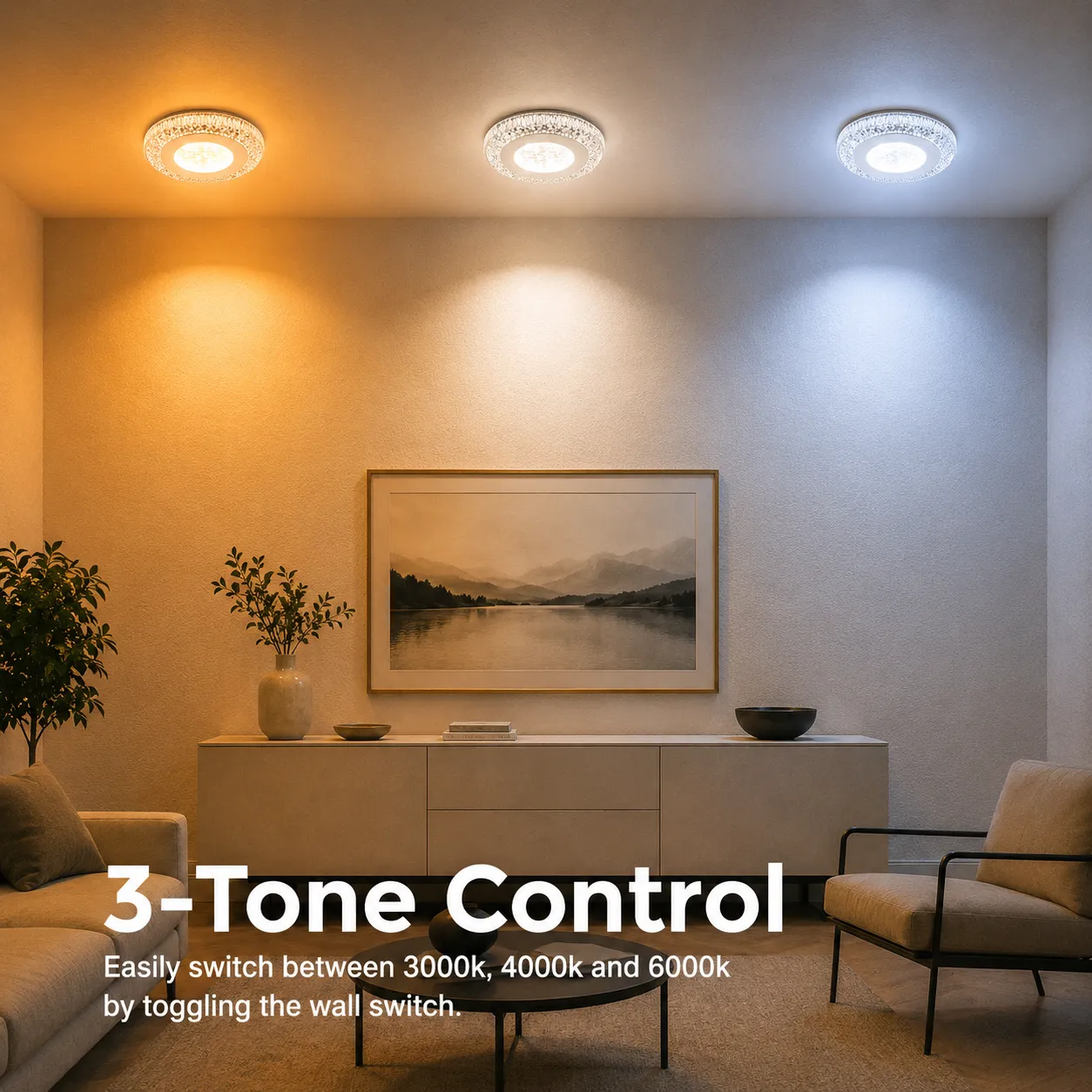 Alessandro Design Sharin lustra LED 18W alba 19cm 3 culori