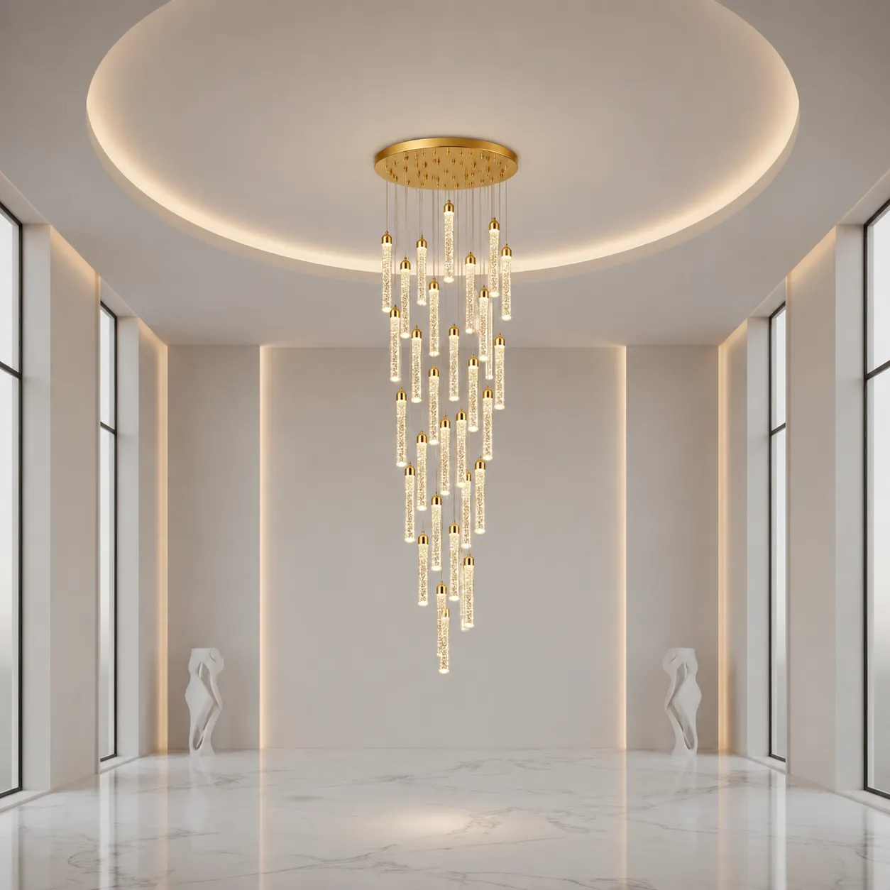 Alessandro Design LAGOM Candelabru LED Cristal Auriu 60cm
