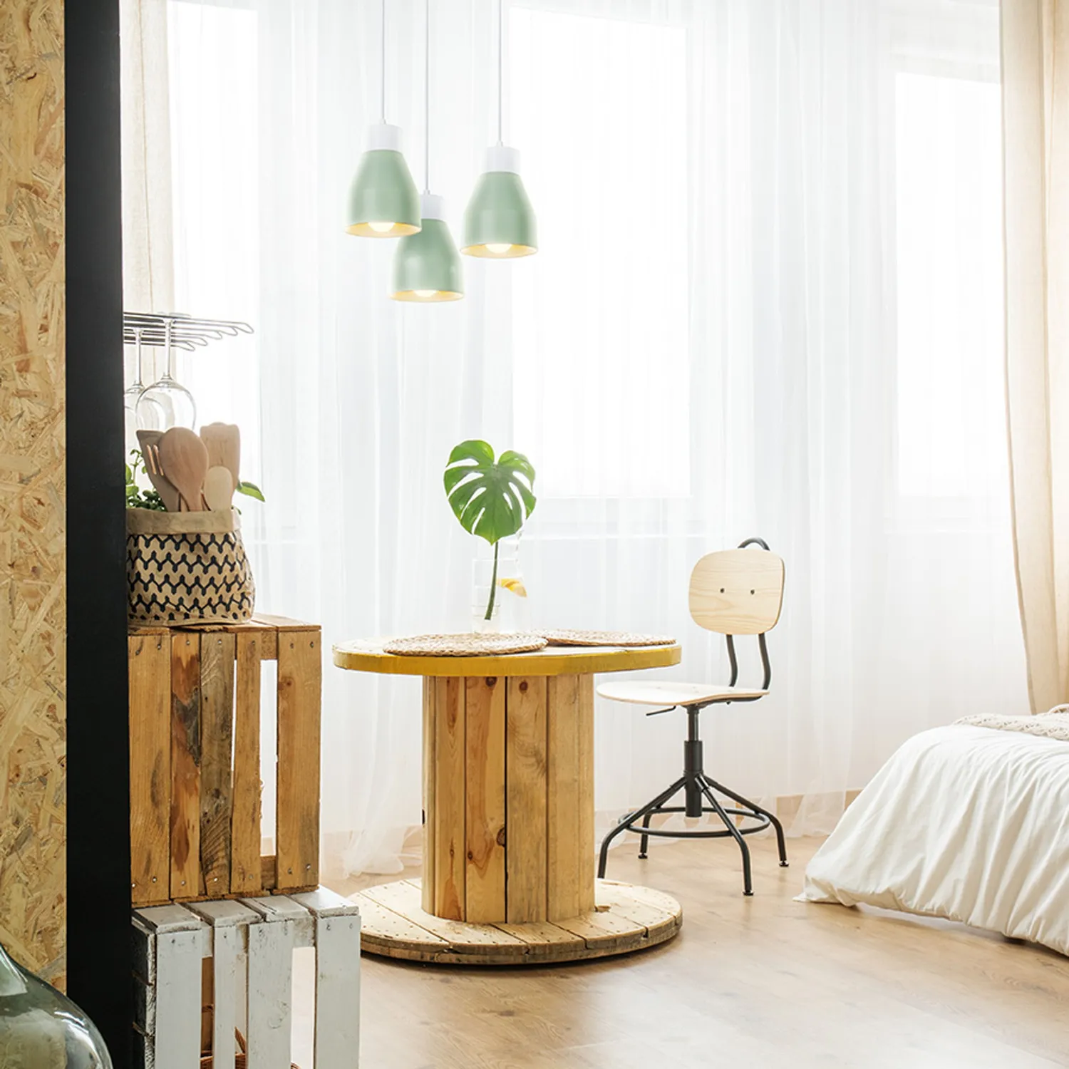 Rendl Frutti pendul E27 verde ceramica decorativ