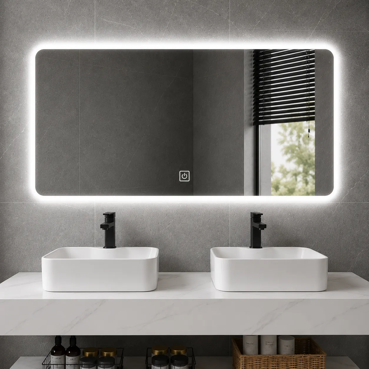 Alessandro Design Aven Duo set mobilier baie alb 140cm 3 piese