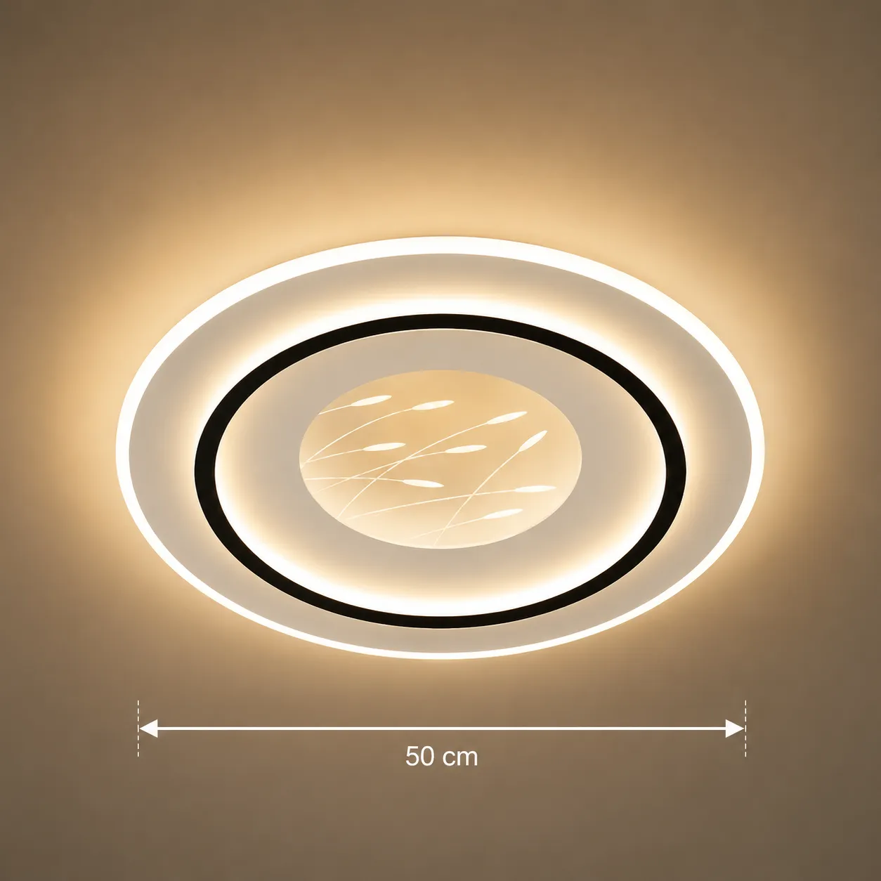 Linea lustra LED 125W Ø50cm neagra dimabila telecomanda
