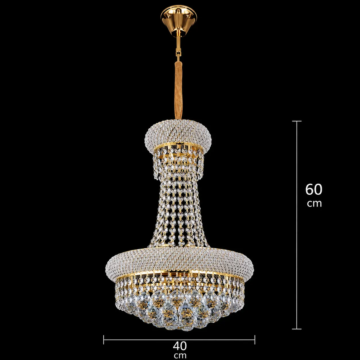Alessandro Design NUVOLA Nobile 8xE14 candelabru cristal auriu D40cm