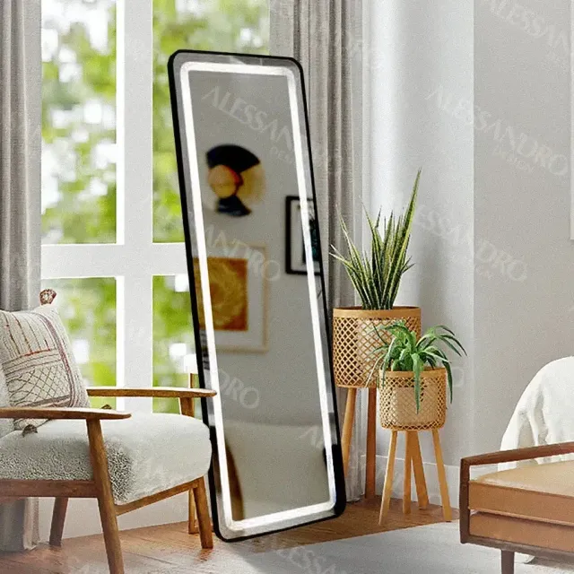 Alessandro Design Marcello Touch oglinda LED 45x140cm neagra