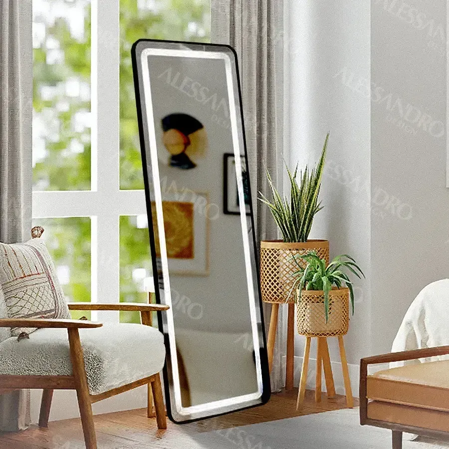 Alessandro Design Marcello Touch oglinda LED 45x140cm neagra