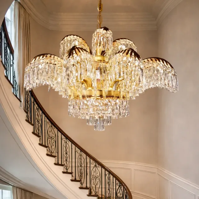 Alessandro Design PALACE Imperio candelabru cristal auriu 98cm