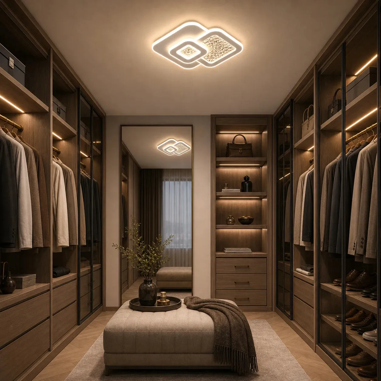 Alessandro Design Kompacto 56W lustră LED albă 3 pătrate dimabilă