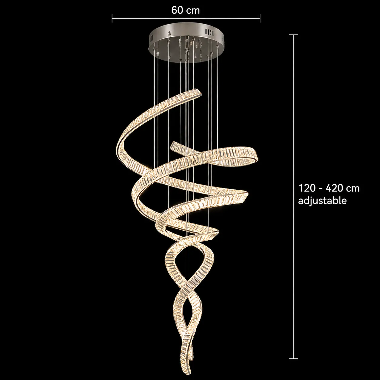 Alessandro Design Iron Man candelabru LED 60cm crom