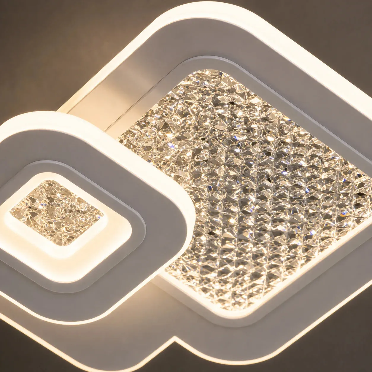 Alessandro Design Kompacto 56W lustră LED albă 3 pătrate dimabilă