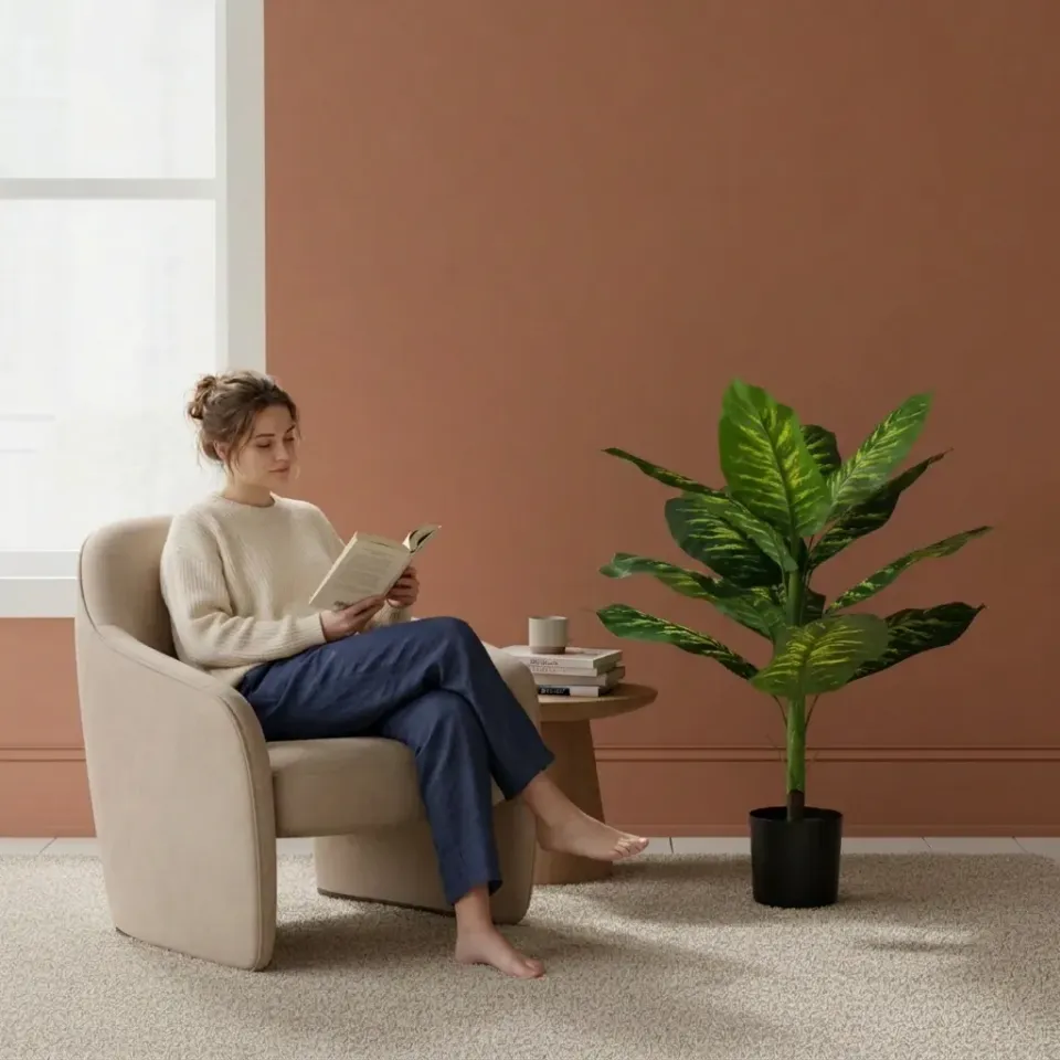 Alessandro Design Dieffenbachia plantă artificială 100cm verde ghiveci
