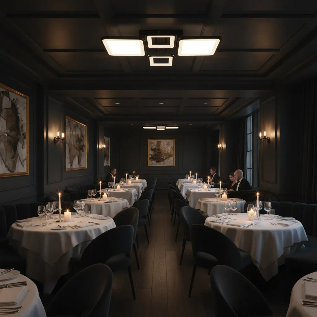 Alessandro Design Ella lustra LED 67W neagra 4 patrate dimabila